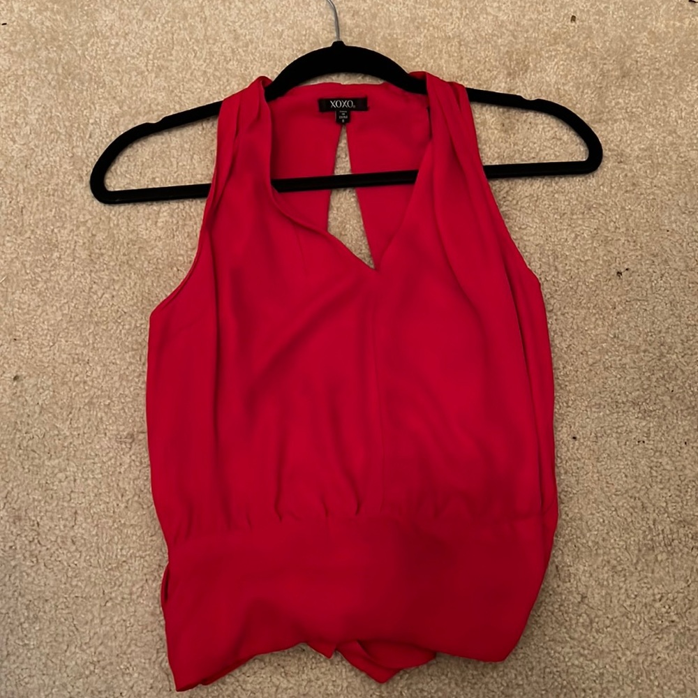 Red tank top blouse